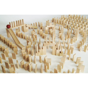 Obrázek EkoToys Dřevěné domino přírodní 830 ks