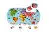 Obrázek Hračka do vody měkké puzzle pro děti Mapa světa Janod 28 ks