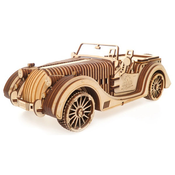 Obrázek Ugears 3D dřevěné mechanické puzzle VM-01 Auto (roadster)