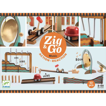 Obrázek Djeco Dřevěná dráha Zig Go - Hudba - 52 dílků