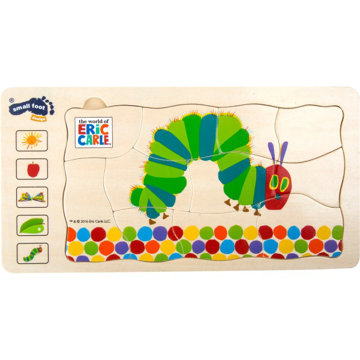 Obrázek Small Foot Dřevěné vkládací puzzle hladová housenka